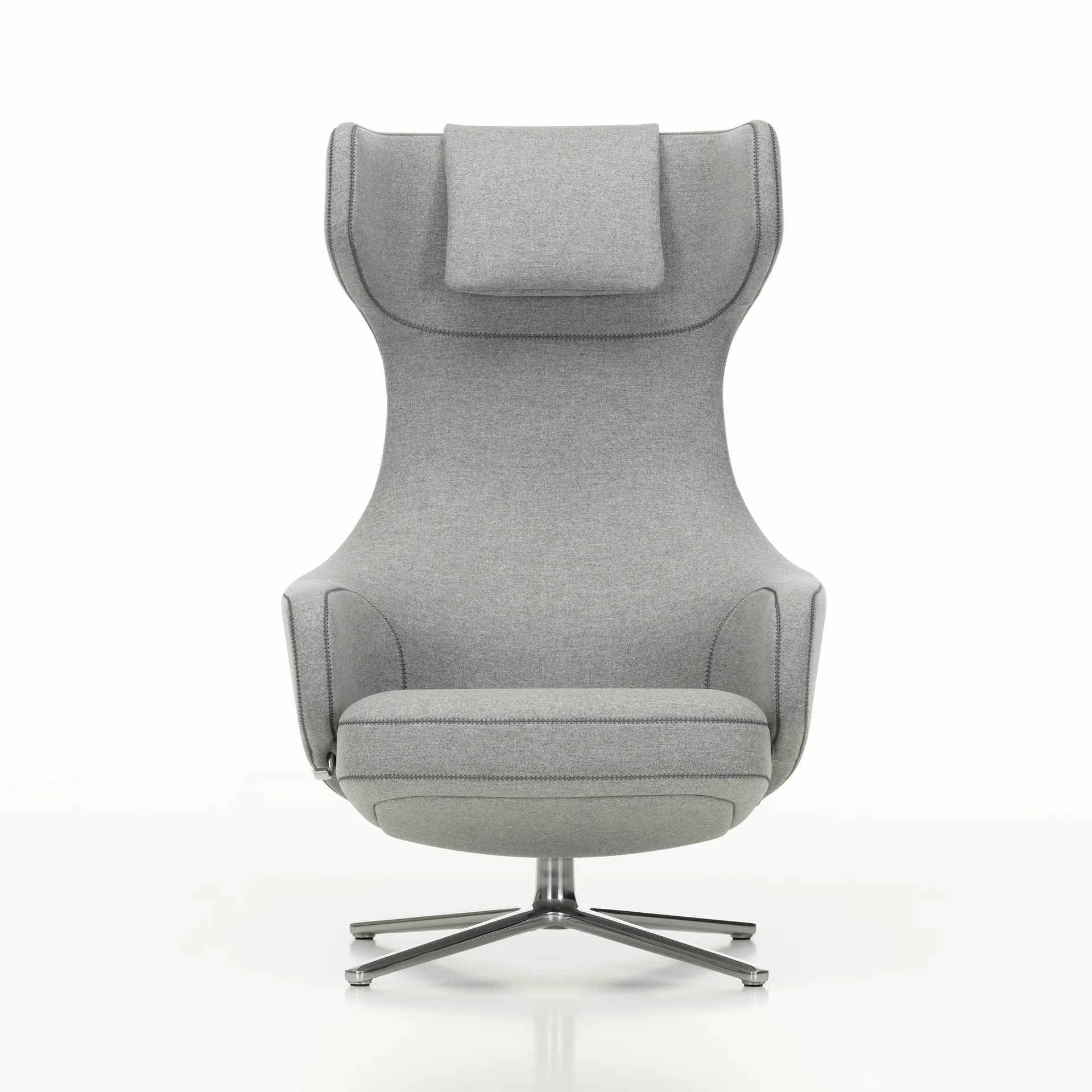 Grand repos fåtölj aluminiumstativ, Cosy 2 pebble grey Vitra