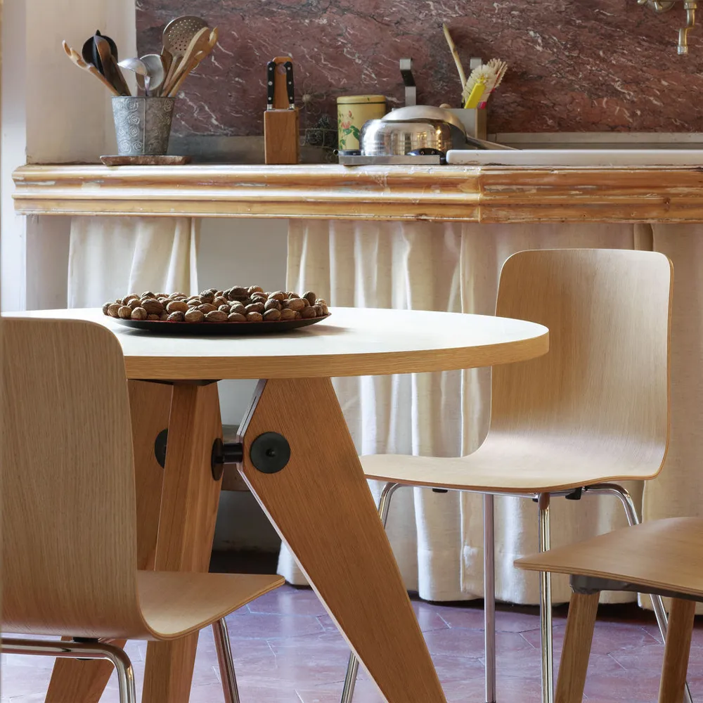 Guéridon matbord, Oiled oak ø105cm Vitra