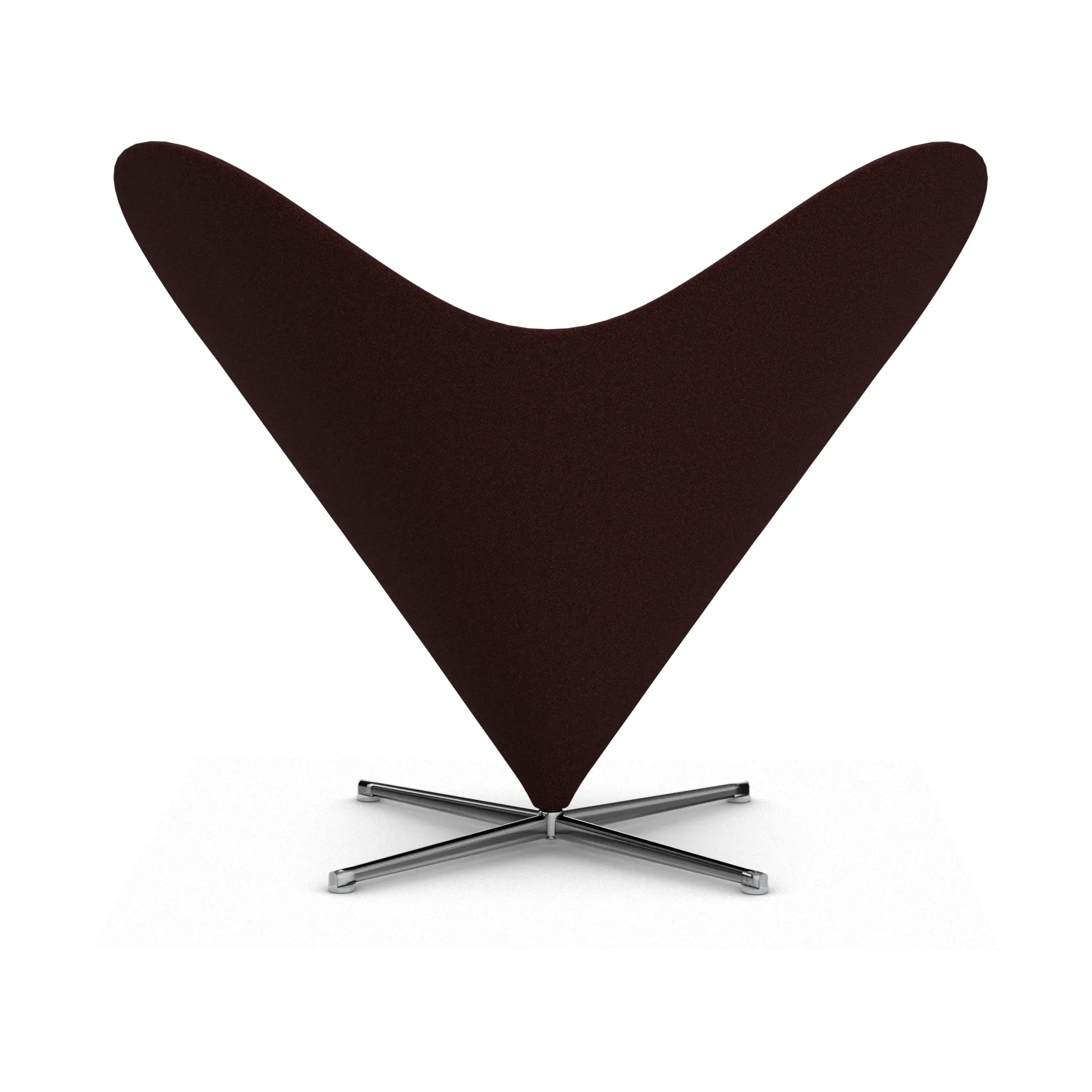 Heart Cone Chair fåtölj, Cento dark red melange-rostfritt stål Vitra