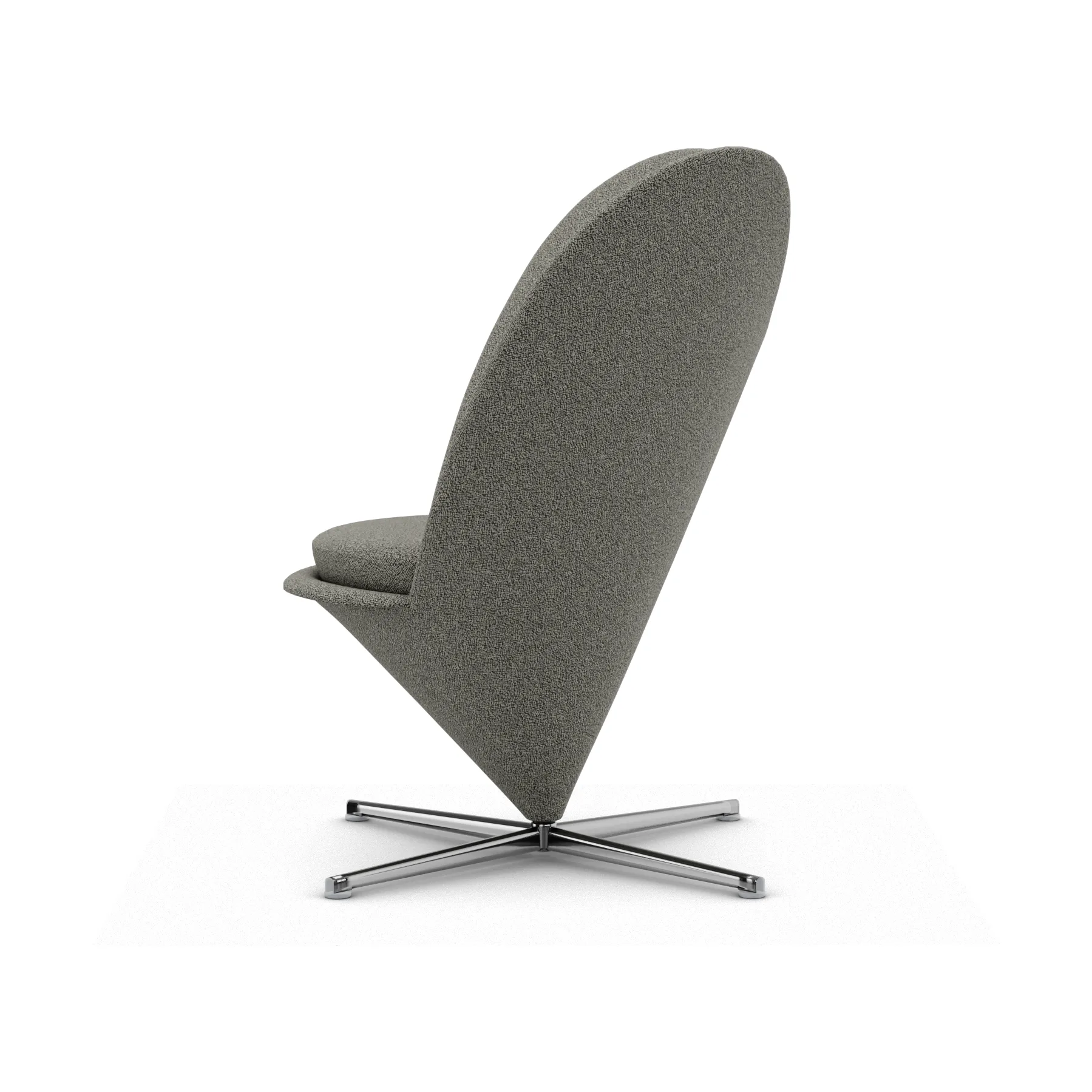 Heart Cone Chair fåtölj, Cento salt´n pepper-rostfritt stål Vitra