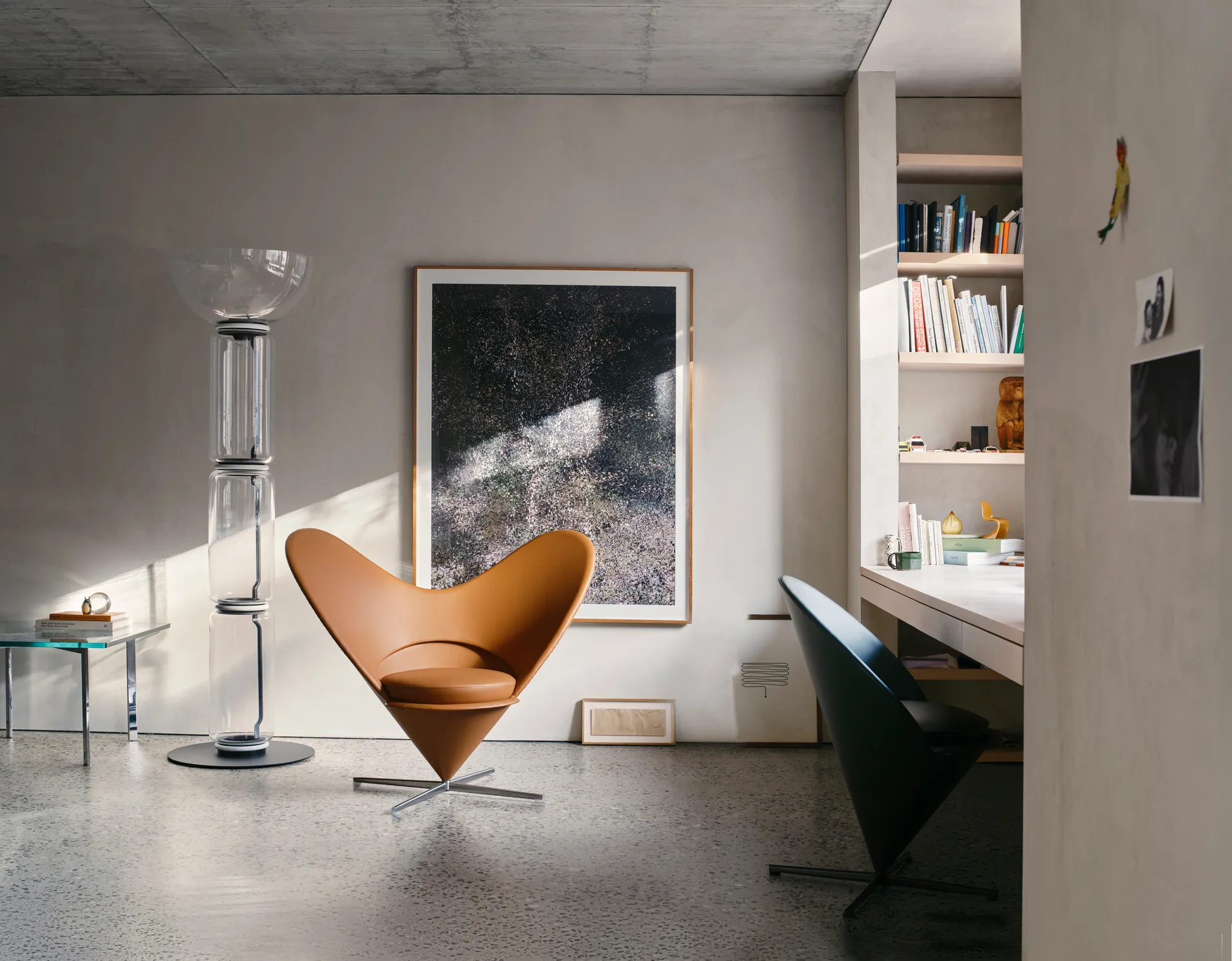 Heart Cone Chair fåtölj, Cento salt´n pepper-rostfritt stål Vitra
