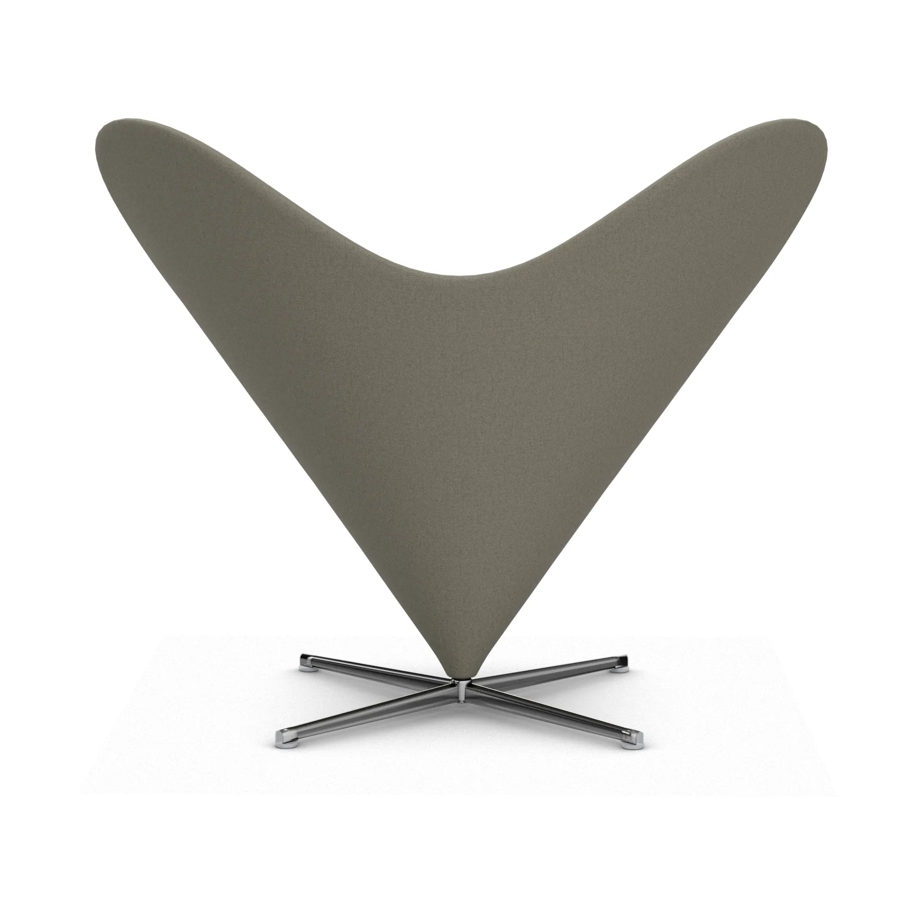 Heart Cone Chair fåtölj, Hola truffle-rostfritt stål Vitra