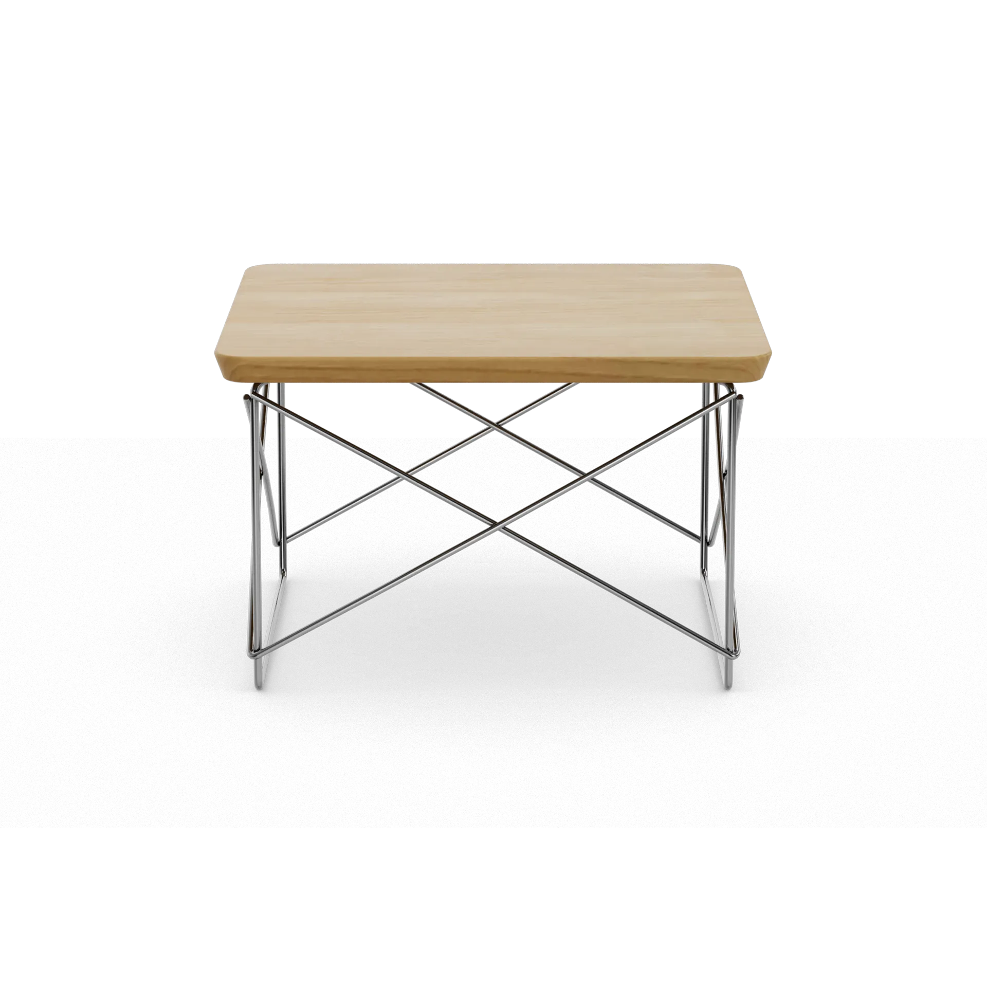 LTR occasional table sidobord, Natural chestnut-stainless steel Vitra
