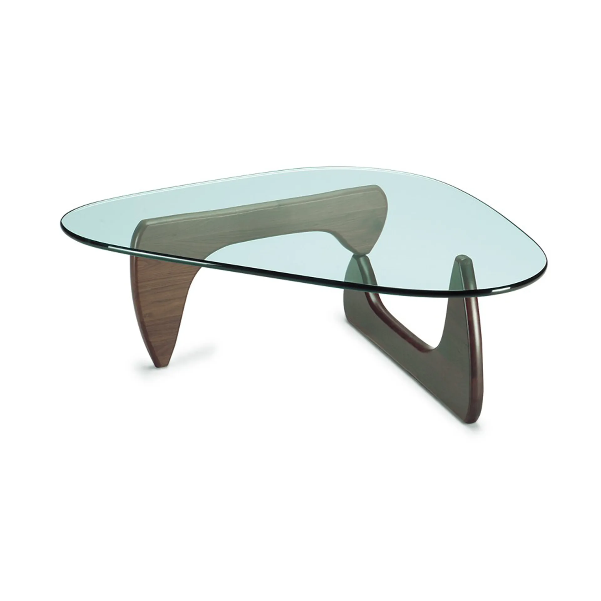 Noguchi coffee table soffbord glasskiva, Valnöt Vitra