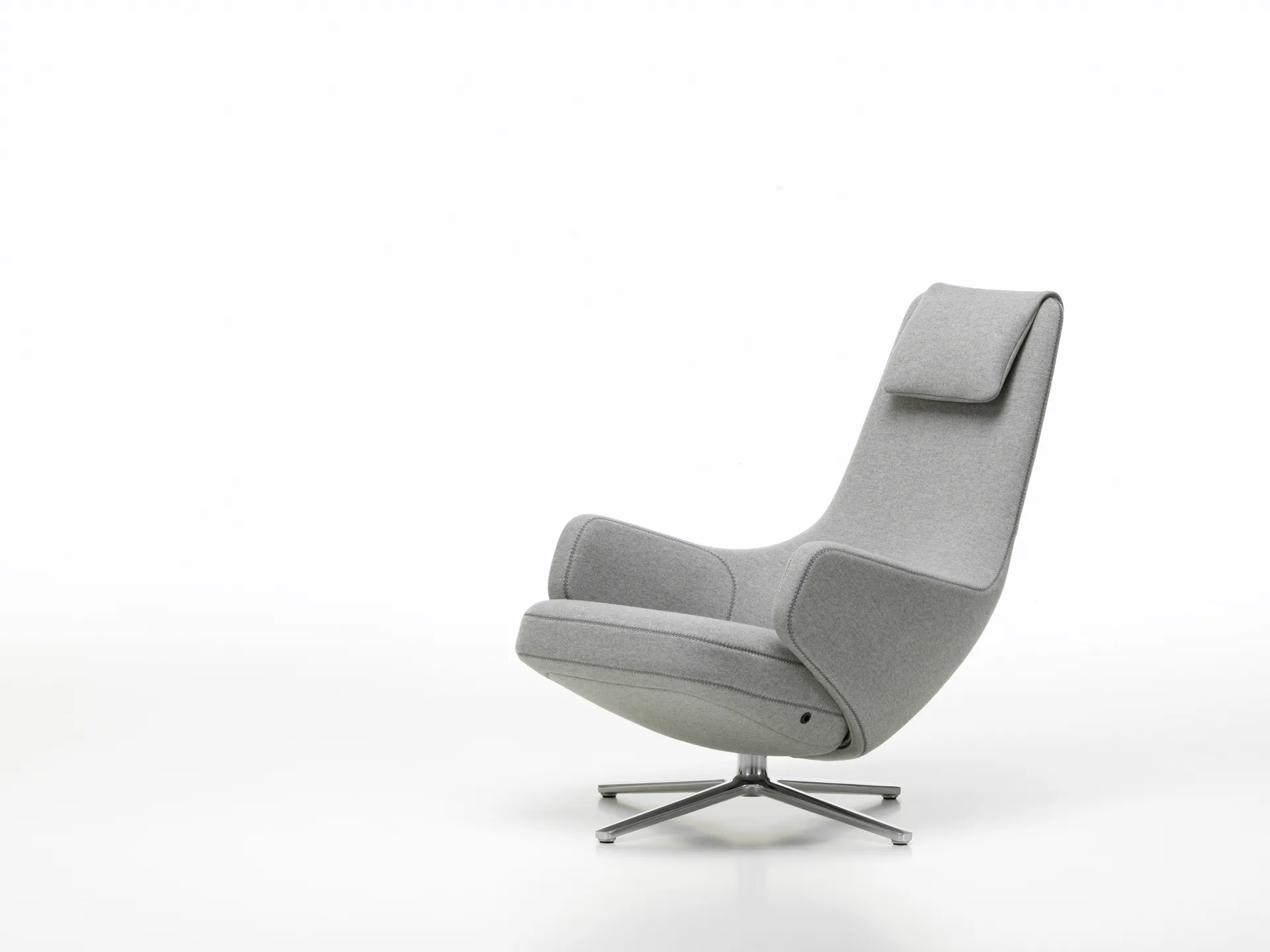 Repos fåtölj aluminiumstativ, Cosy 2 pebble grey Vitra