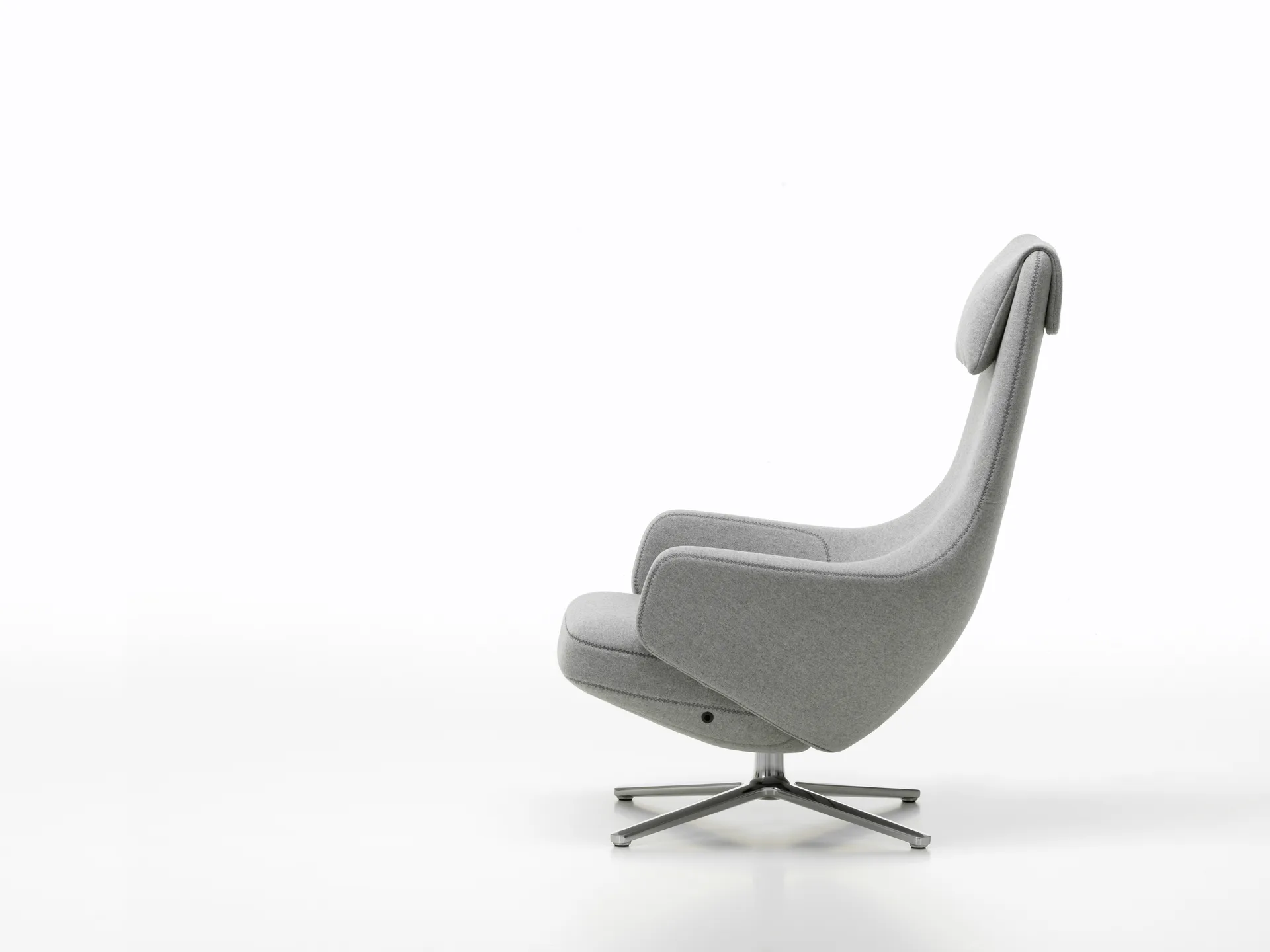 Repos fåtölj aluminiumstativ, Cosy 2 pebble grey Vitra