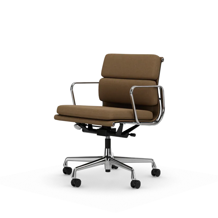 Soft Pad Chair EA 217 polerat kromstativ - Papyrus - Vitra