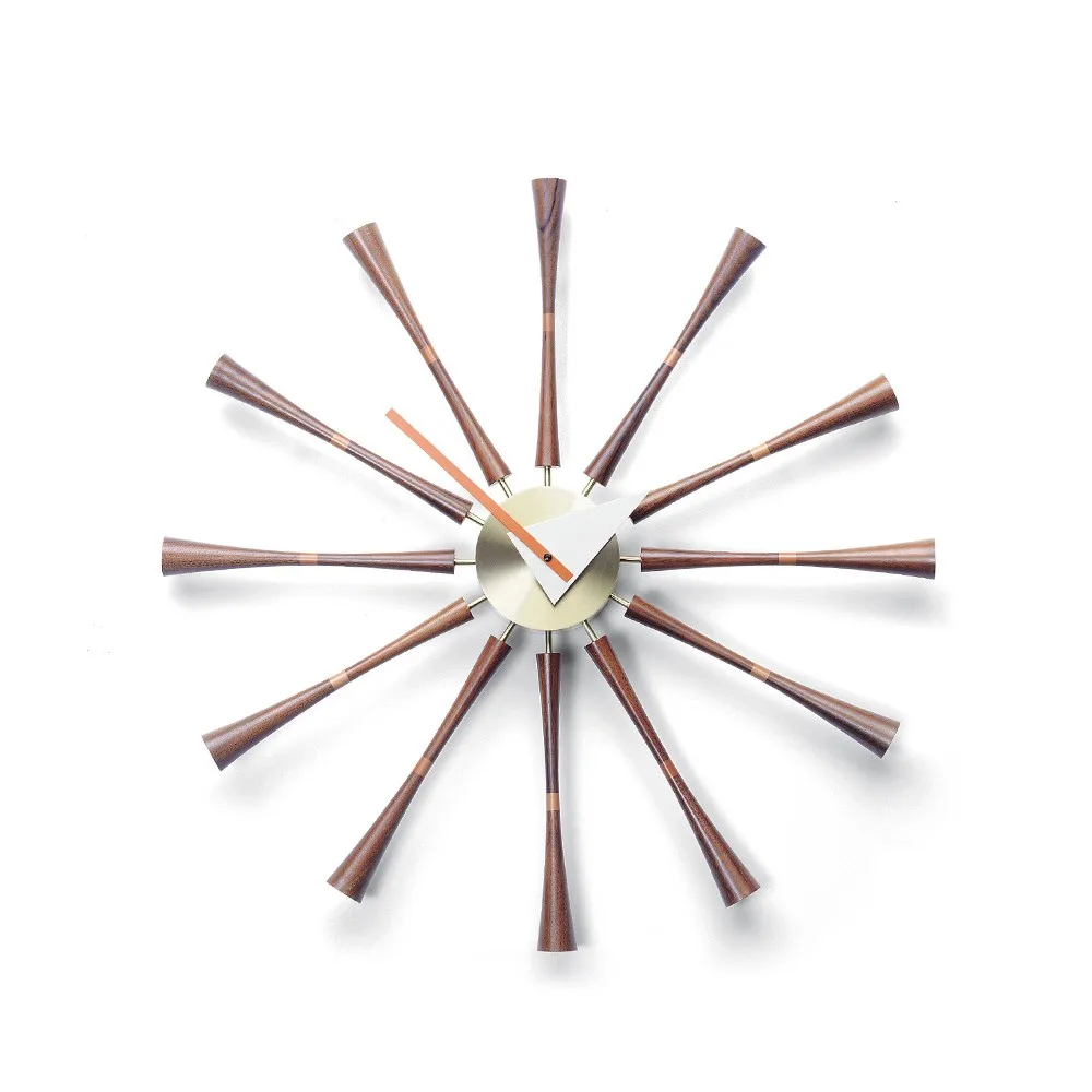 Spindle clock väggklocka, Valnöt Vitra