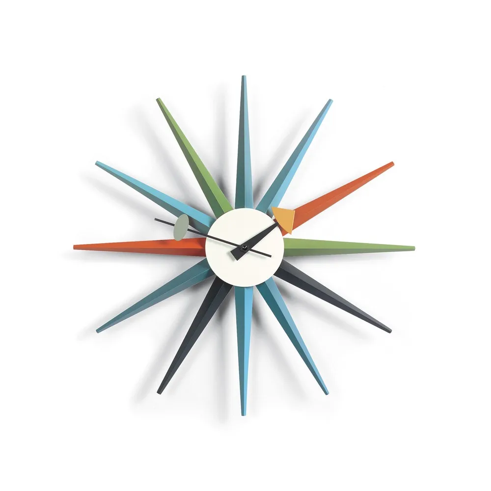 Sunburst clock väggklocka, Multifärgad Vitra