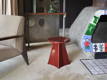 Tabouret Métallique rund pall - Japanese red (röd), Ø38x44,5 cm - Vitra