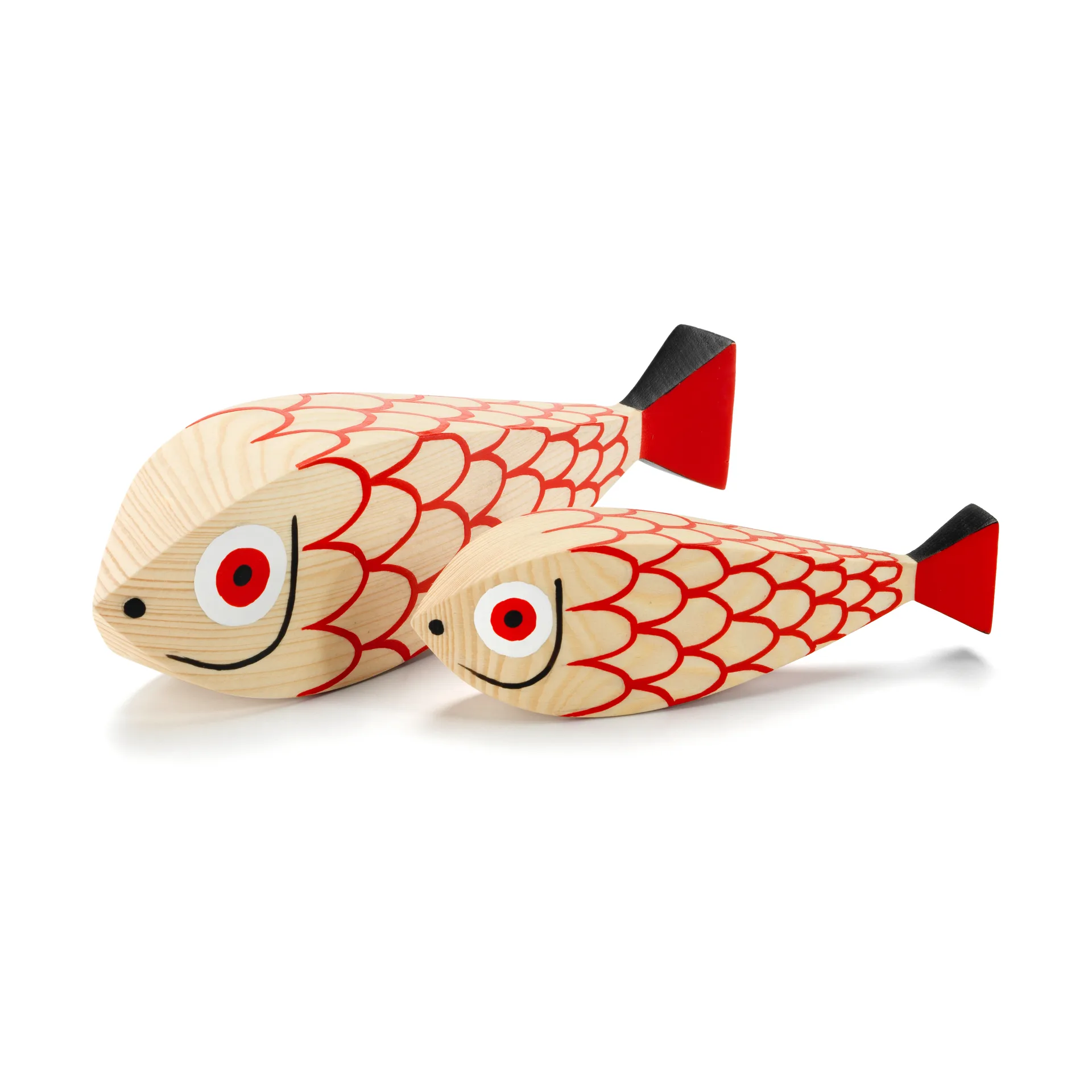 Wooden Dolls, röd, mother fish & child Vitra