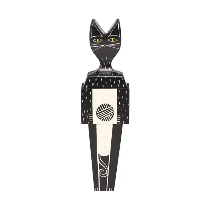 Wooden Dolls - svart/vit, cat, large - Vitra