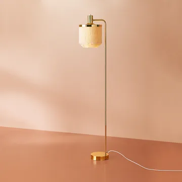 Fringe golvlampa - pale pink, mässingspläterat stål - Warm Nordic