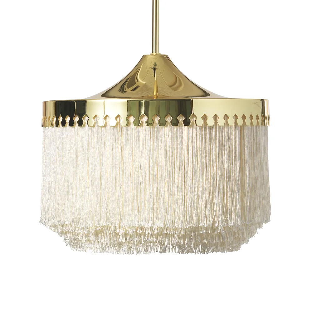 Fringe pendel, cream white, stor Warm Nordic
