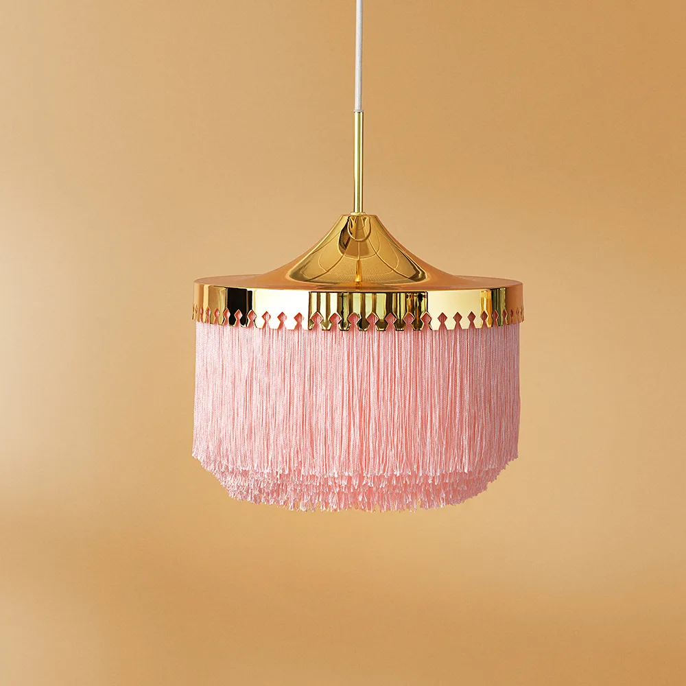 Fringe pendel, cream white, stor Warm Nordic