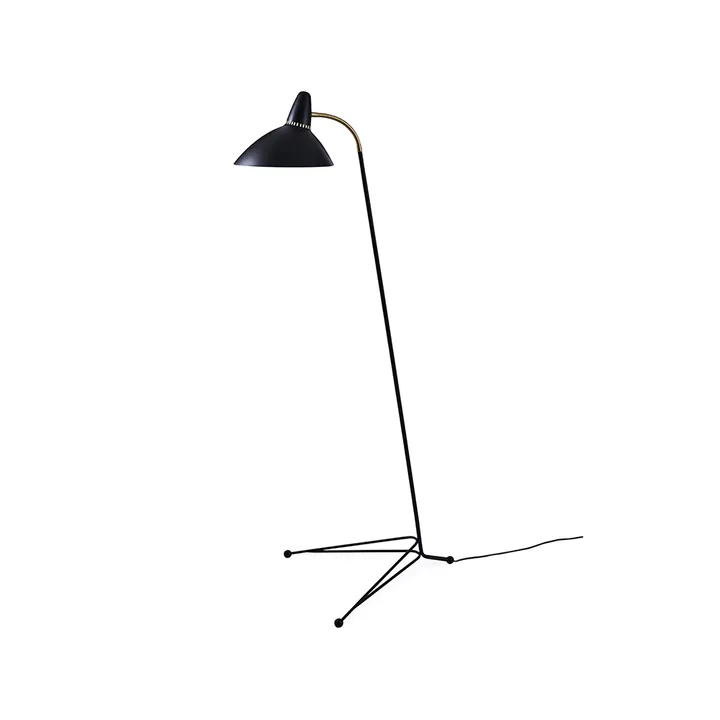 Lightsome golvlampa - black noir, mässingdetalj - Warm Nordic