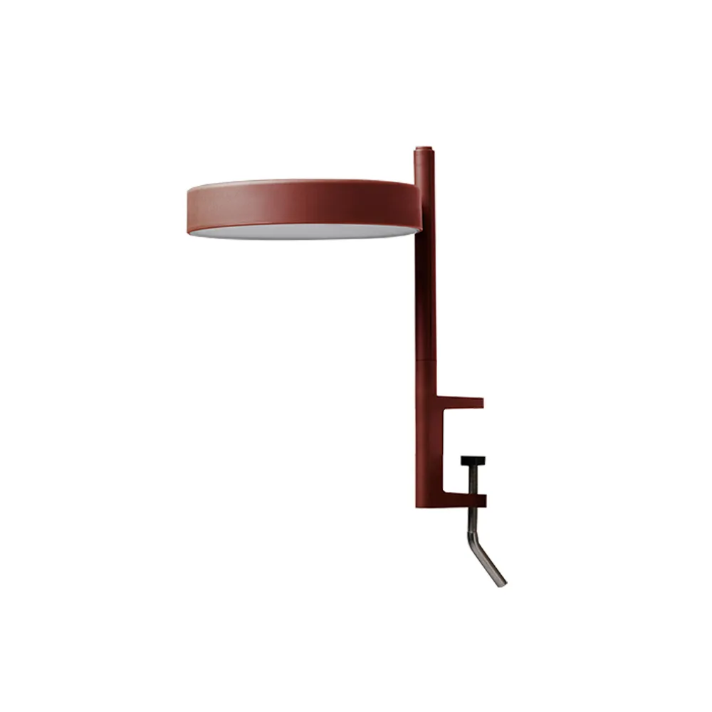 w182 Pastille c1 bordslampa, oxide red, kort arm, klämfäste Wastberg+