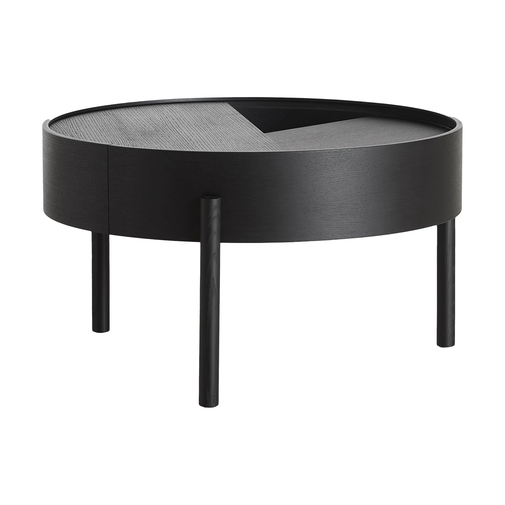 Arc soffbord Ø66 cm, svartmålad ask Woud