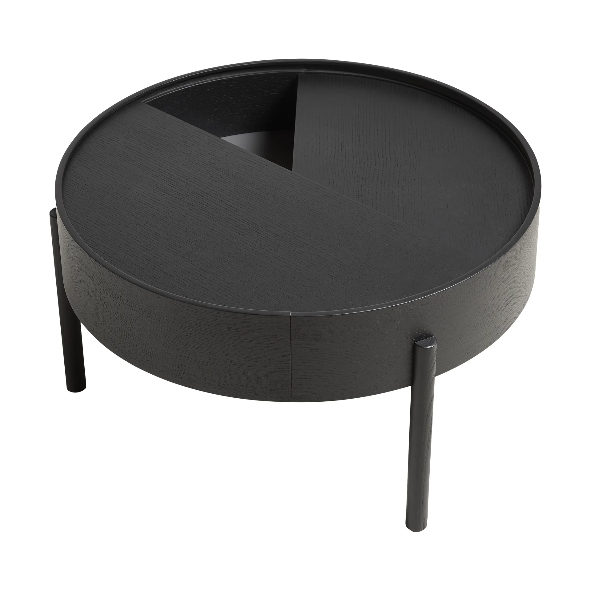 Arc soffbord Ø66 cm, svartmålad ask Woud
