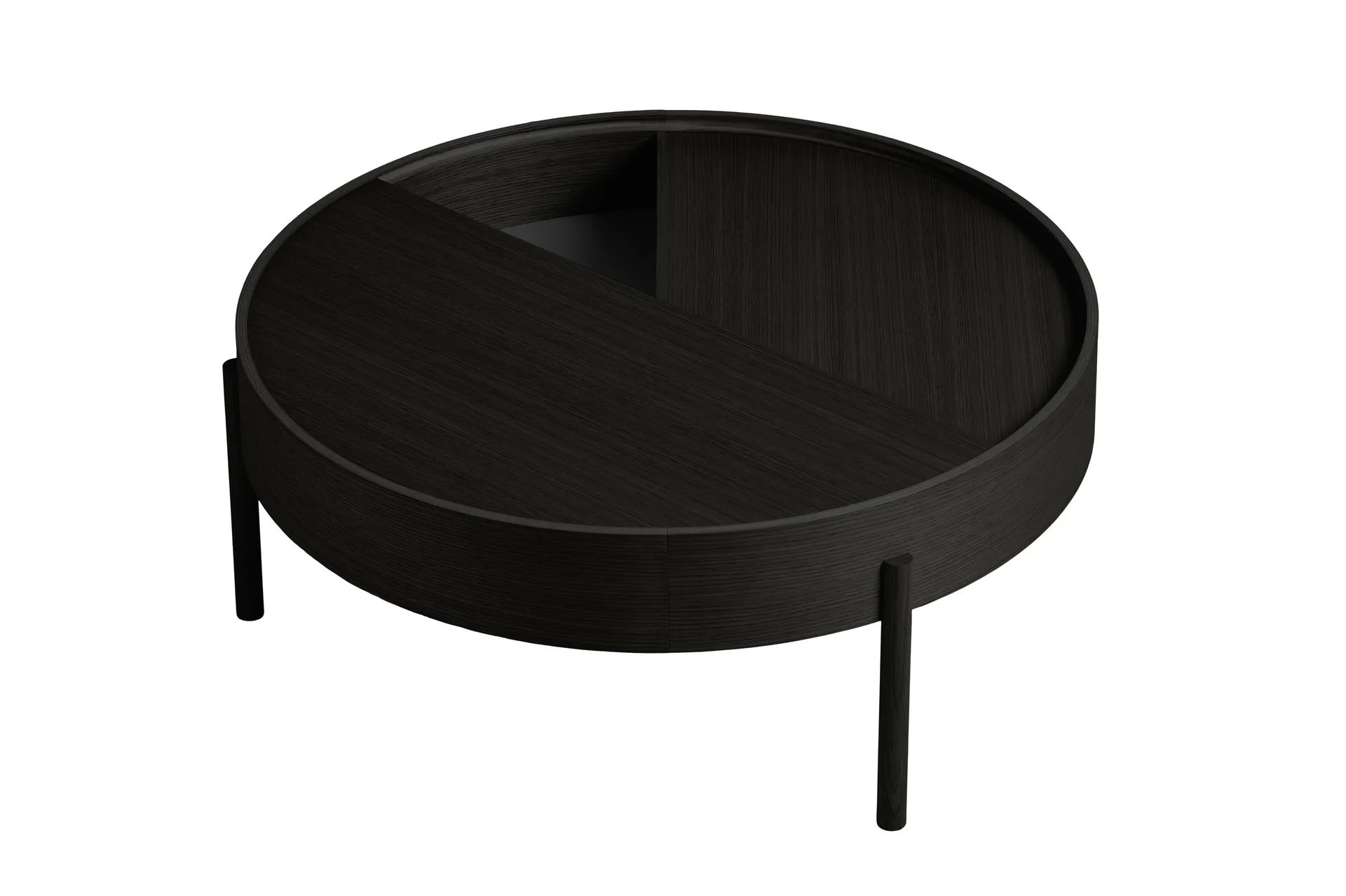 Arc soffbord Ø89 cm, Svartmålad ask Woud