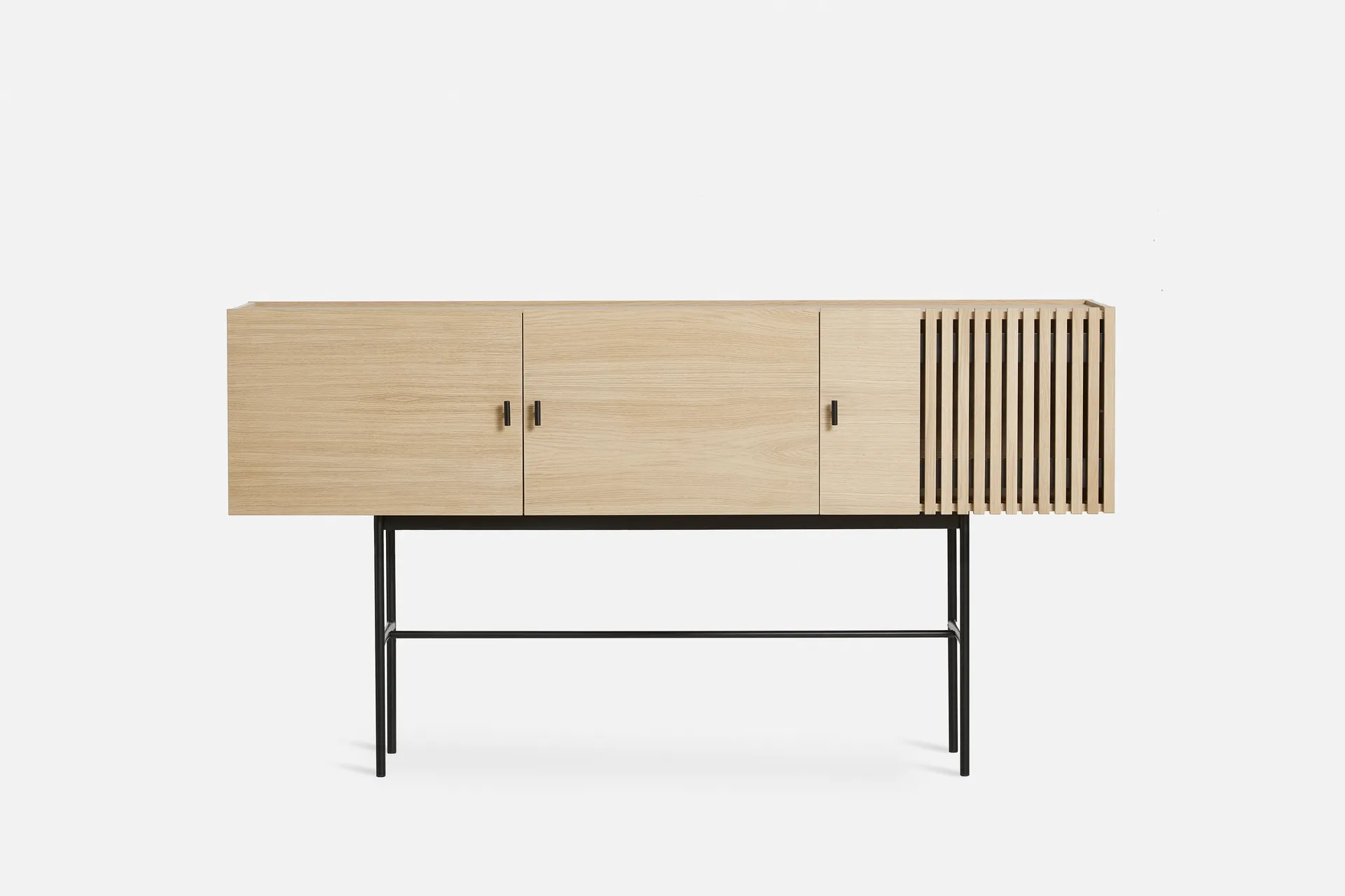 Array sidobord, 180 cm, Vitpigmenterad ek Woud