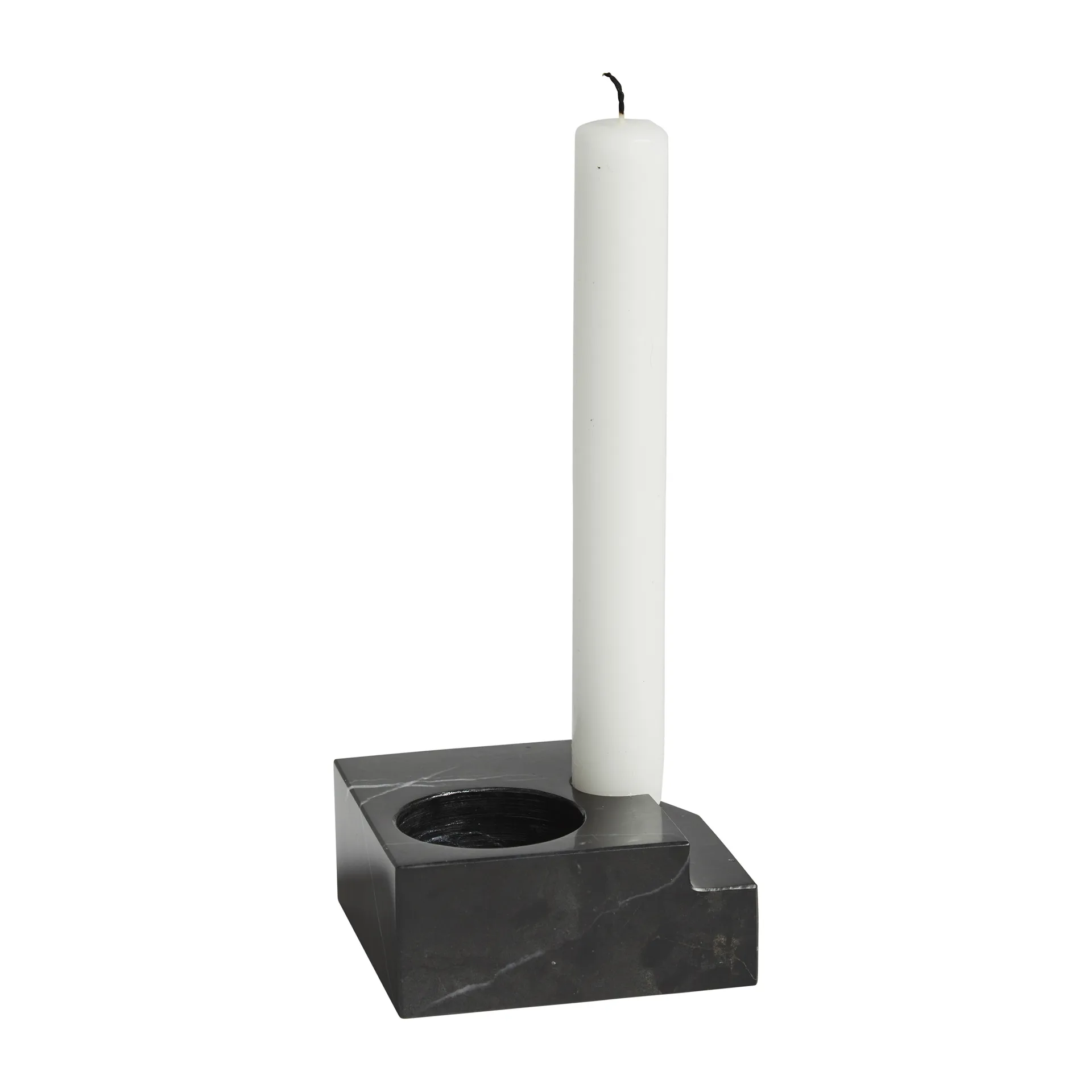 Jeu de dés 3 ljushållare marmor, Svart Woud