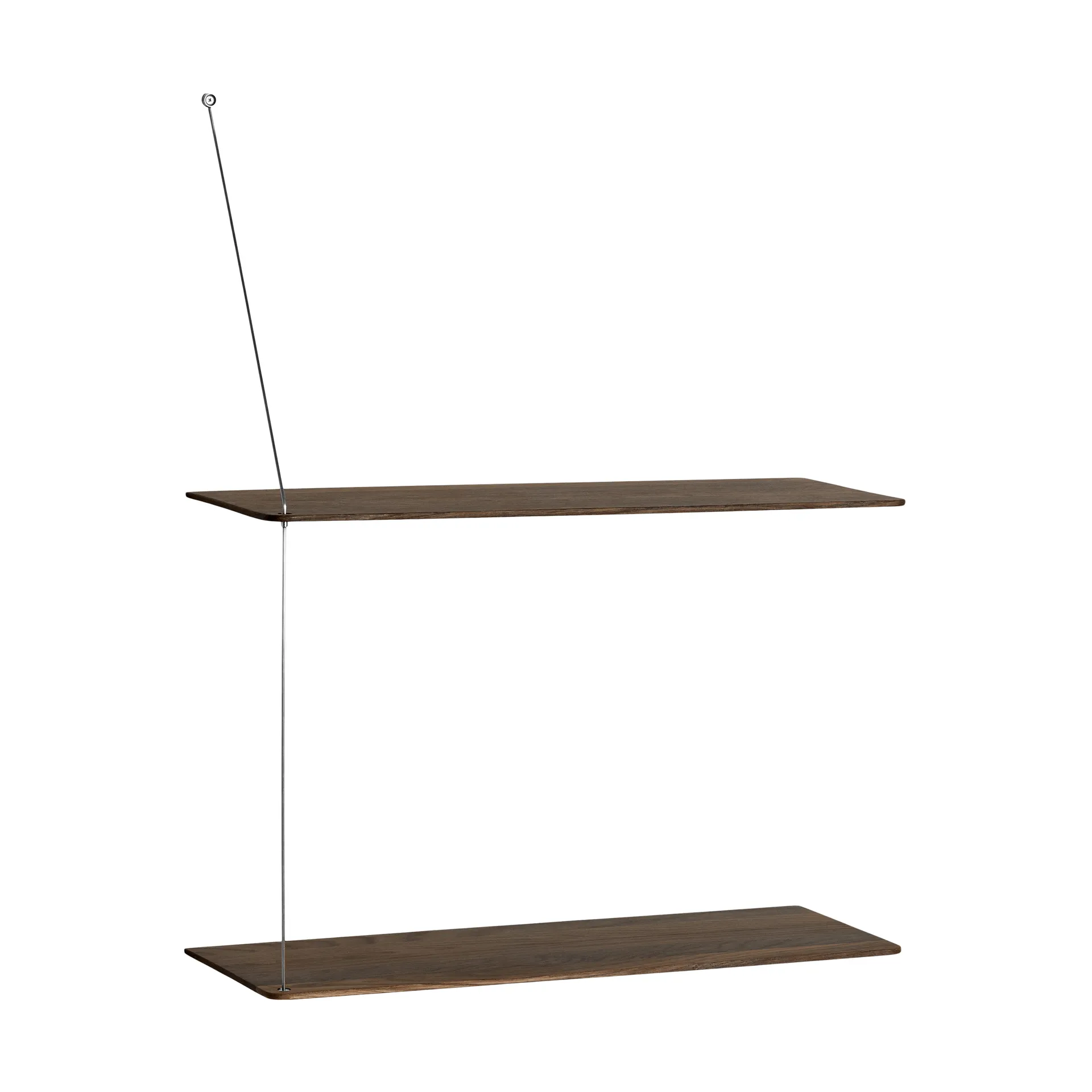 Stedge hylla, Rökt ek-borstat stål, 60 cm, 2 hyllplan Woud