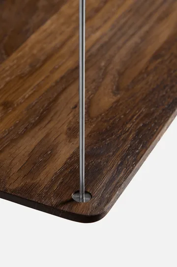 Stedge hylla - Rökt ek-borstat stål, 60 cm, 2 hyllplan - Woud