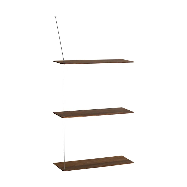 Stedge hylla - Rökt ek-borstat stål, 60 cm, 3 hyllplan - Woud