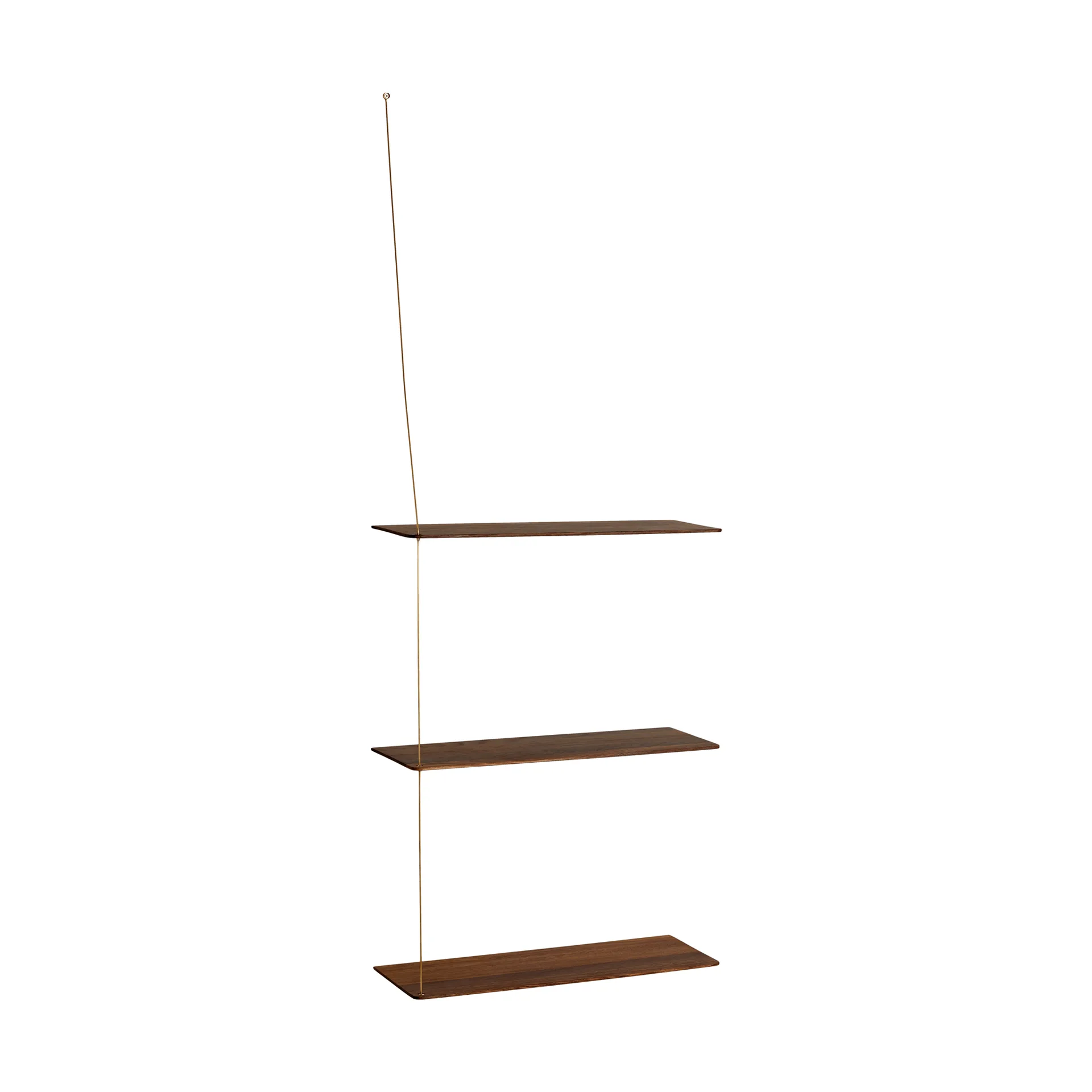 Stedge hylla, Rökt ek-mässing, 60 cm, 3 hyllplan Woud