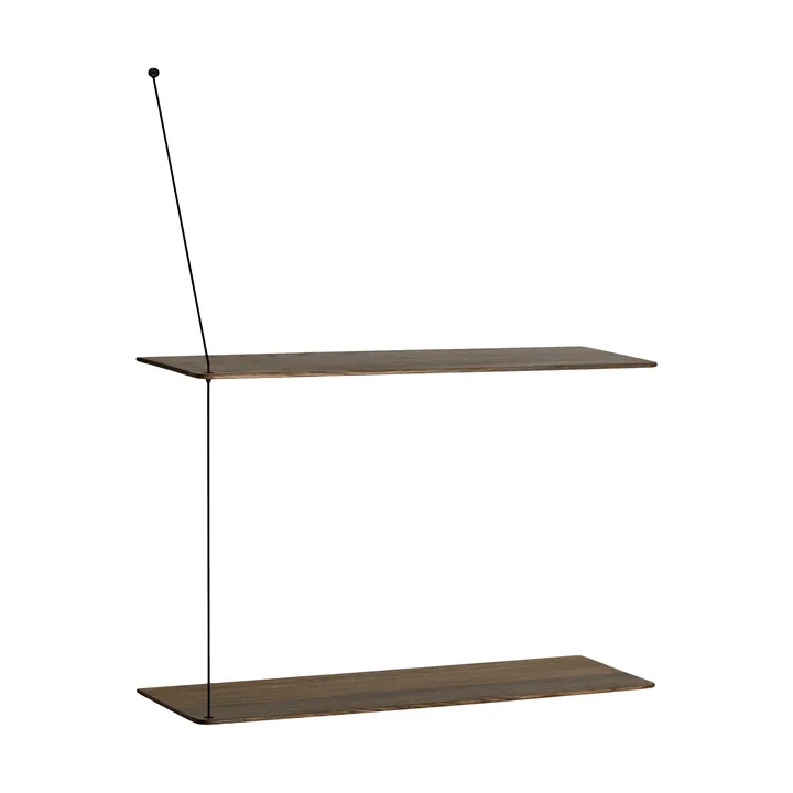 Stedge hylla - Rökt ek-svart, 2 hyllplan, 60 cm - Woud