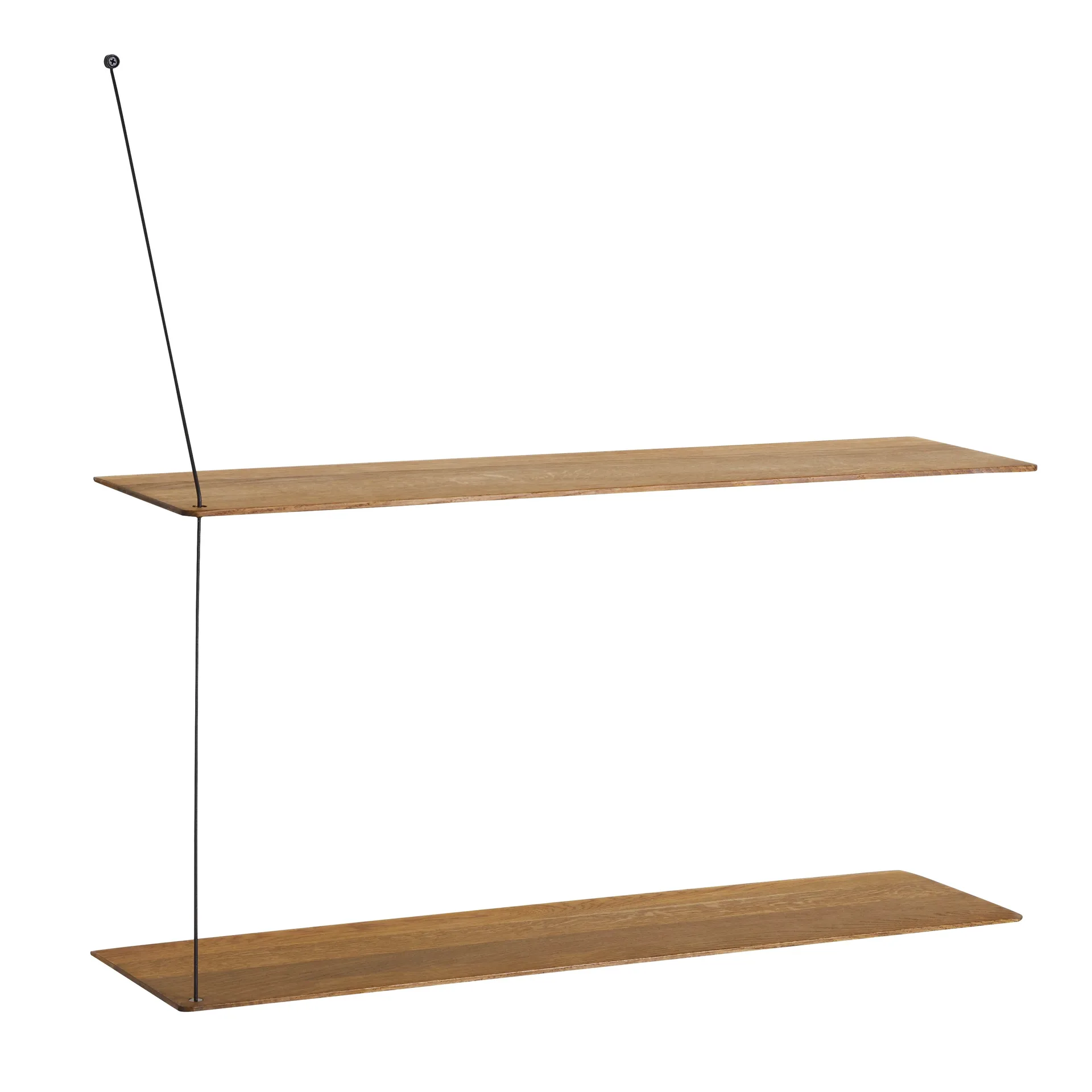 Stedge hylla, Rökt ek-svart, 80 cm, 2 hyllplan Woud