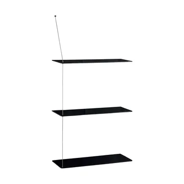 Stedge hylla - Svart ek-borstat stål, 60 cm, 3 hyllplan - Woud