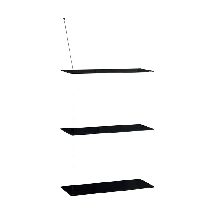 Stedge hylla - Svart ek-borstat stål, 60 cm, 3 hyllplan - Woud