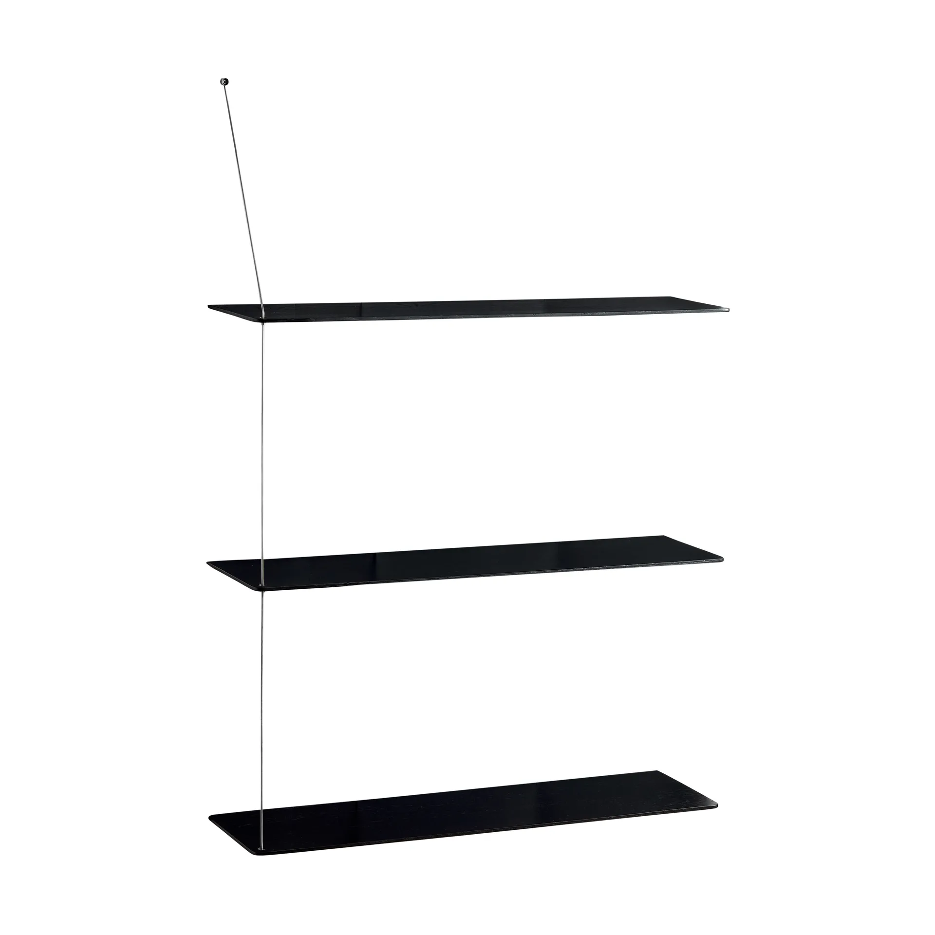 Stedge hylla, Svart ek-borstat stål, 80 cm, 3 hyllplan Woud