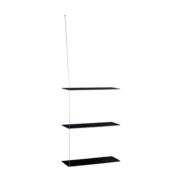Stedge hylla - Svart ek-mässing, 60 cm, 3 hyllplan - Woud
