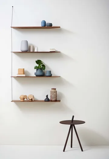 Stedge hylla - Svart ek-mässing, 80 cm, 3 hyllplan - Woud