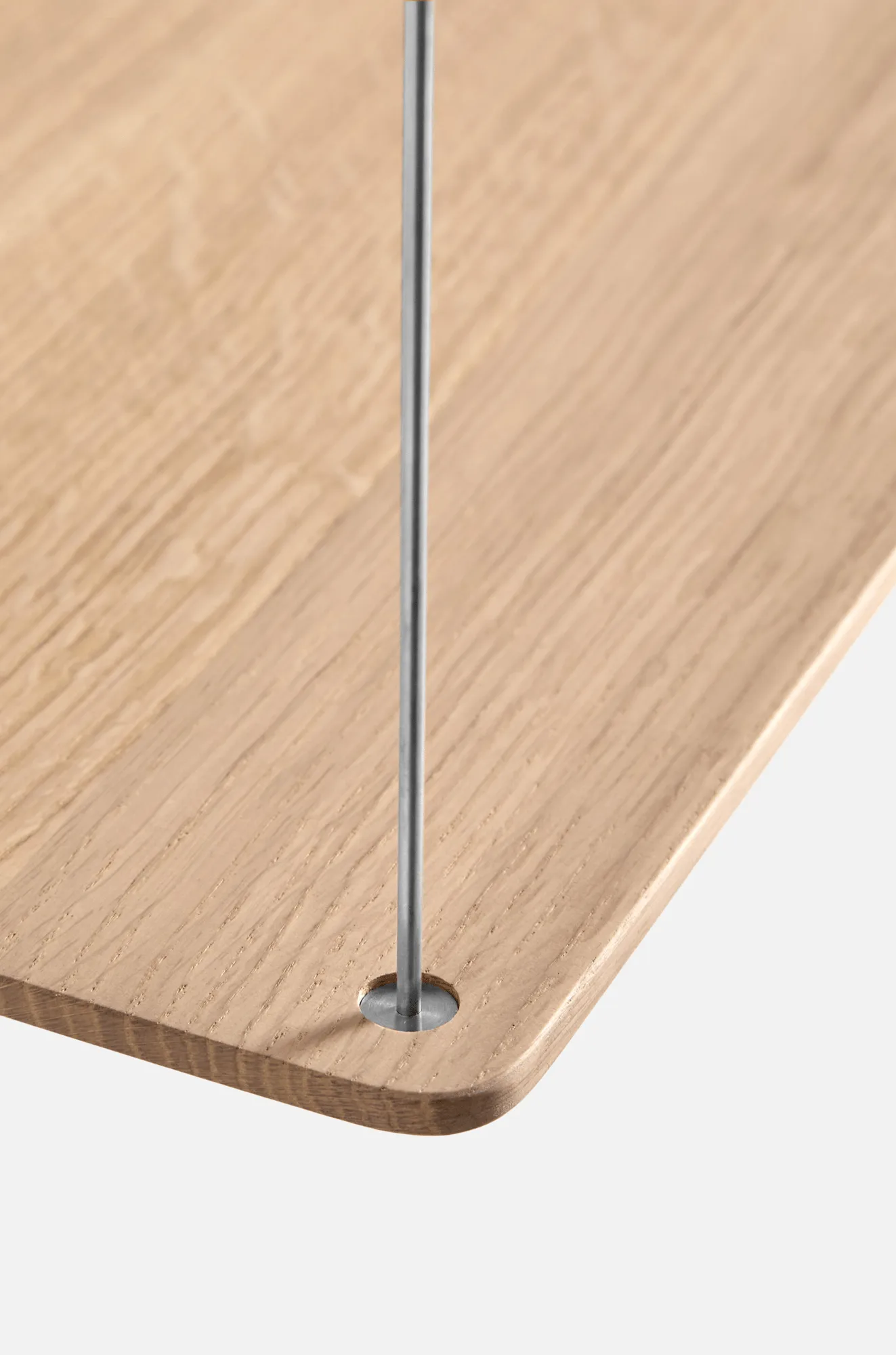 Stedge hylla, Vitpig ek-borstat stål, 60 cm, 2 hyllplan Woud