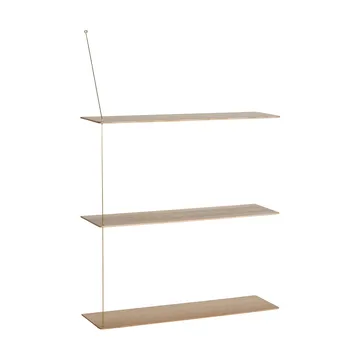 Stedge hylla - Vitpig. ek-mässing, 80 cm, 3 hyllplan - Woud