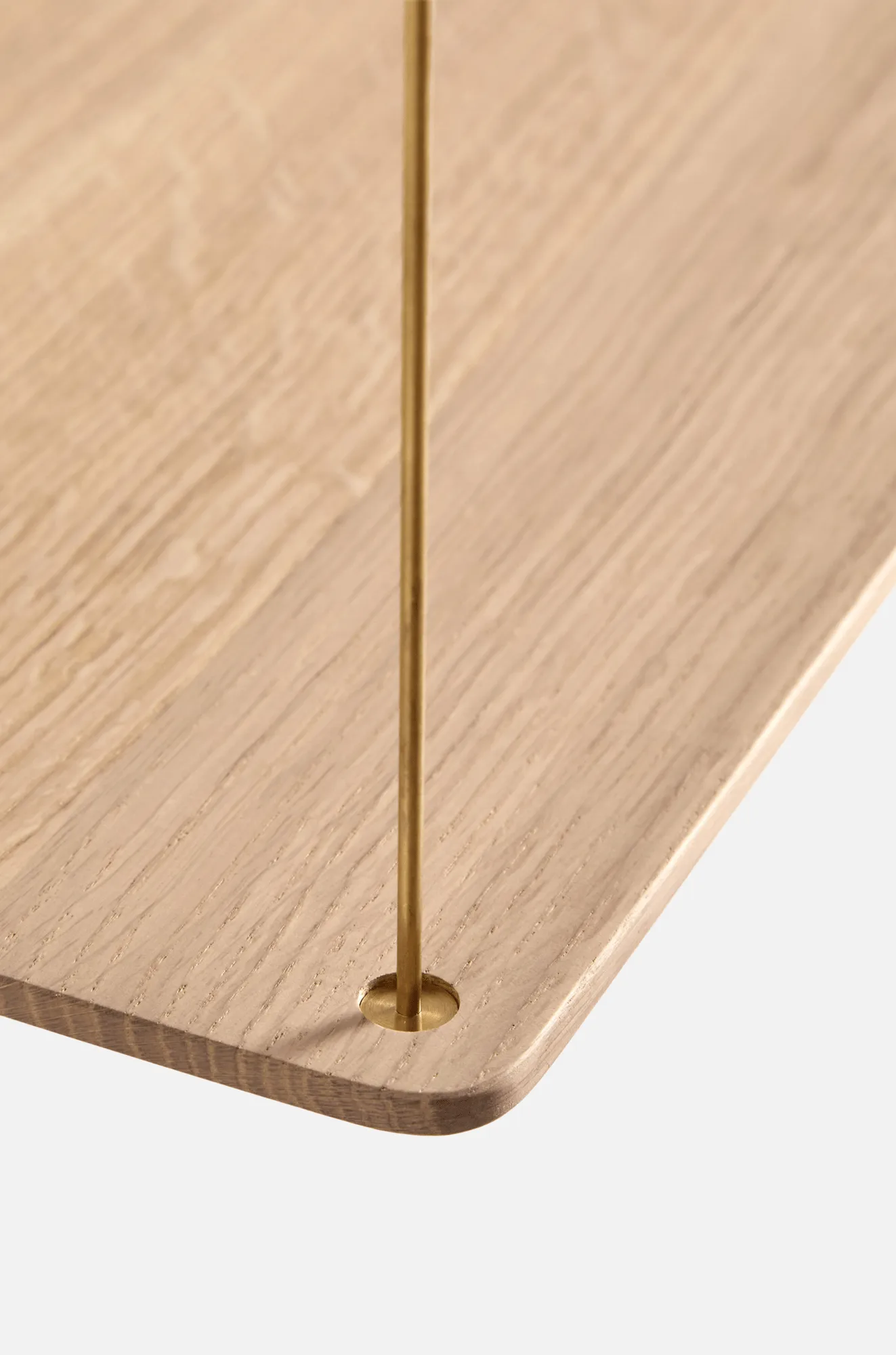 Stedge hylla, Vitpig. ek-mässing, 80 cm, 3 hyllplan Woud