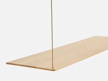 Stedge hylla - Vitpigmenterad ek-mässing, 80 cm, 2 hyllplan - Woud