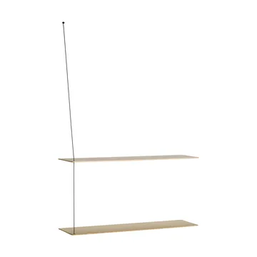 Stedge hylla - Vitpigmenterad ek-svart, 80 cm, 2 hyllplan - Woud