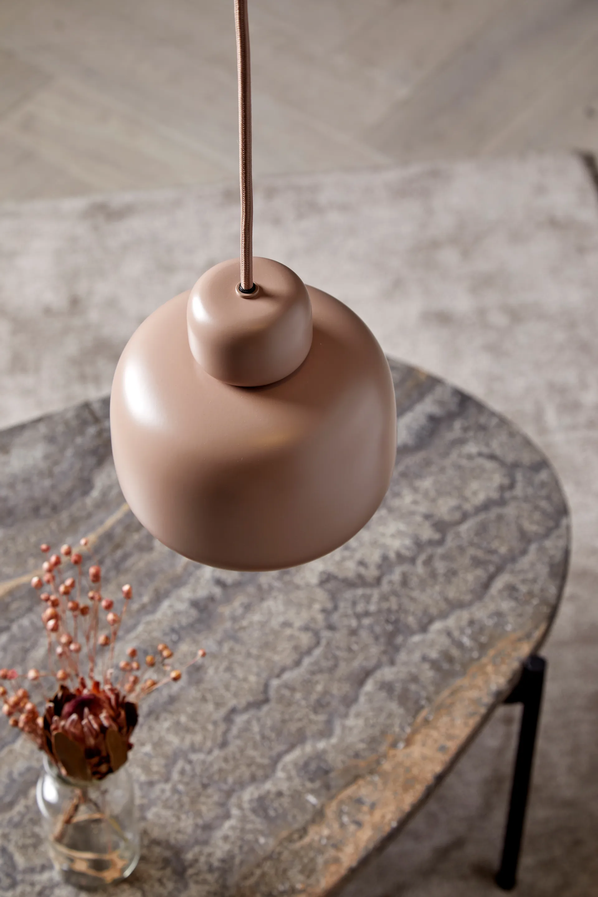 Stone pendel opalglas, Dusty rose Woud