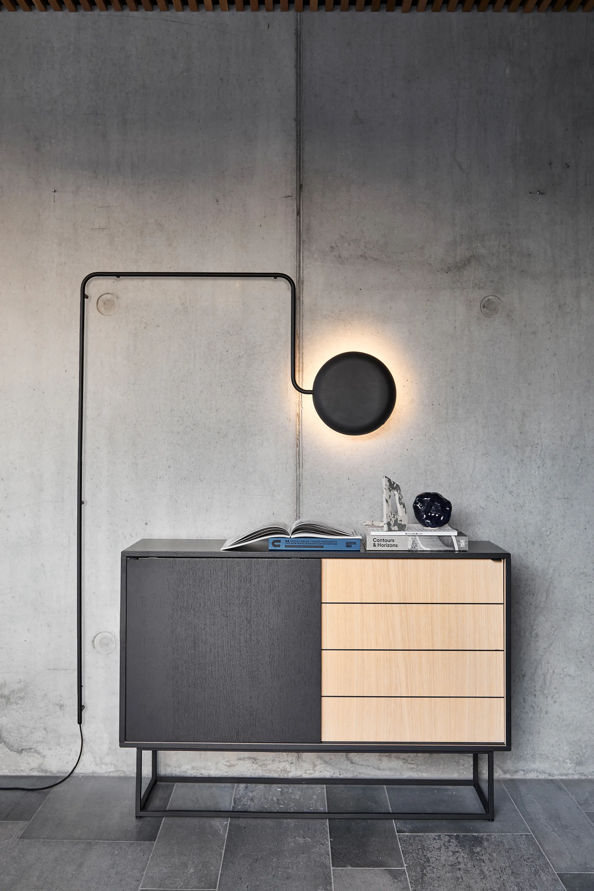 Virka sideboard high 120x40x82 cm, Svart - ek Woud
