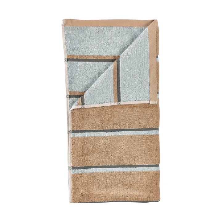 Sauna Handduk - Camel-ice blue-olive green, 70x140 cm - Zone Denmark