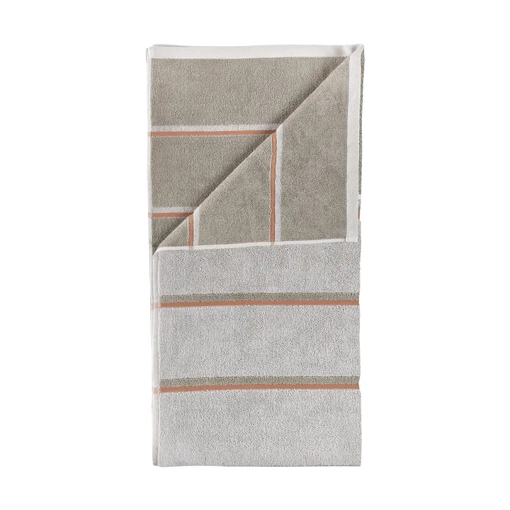 Sauna Handduk - Soft grey-eucalyptus-terracotta, 70x140 cm - Zone Denmark