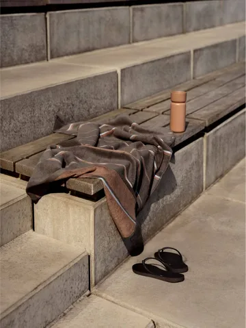 Sauna Handduk - Taupe-camel-sky blue, 70x140 cm - Zone Denmark