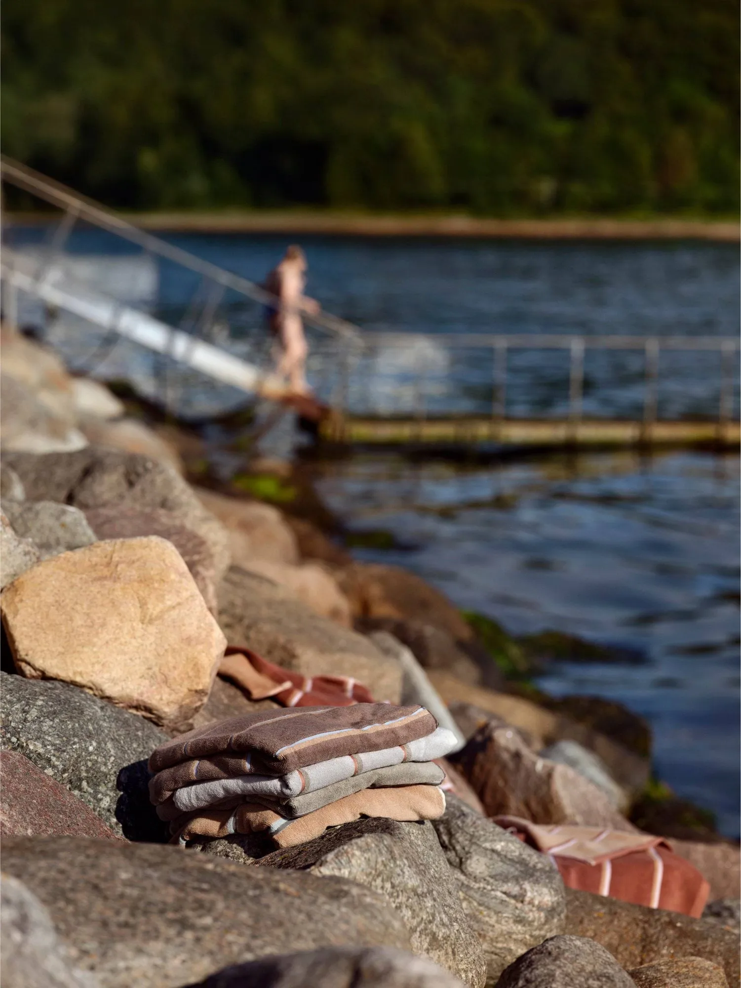 Sauna Handduk, Terracotta-camel-lupine, 70x140 cm Zone Denmark